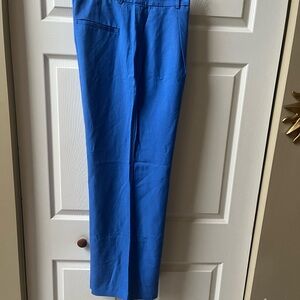 LOFT Blue Straight Leg Trousers with Elastic Waistband
